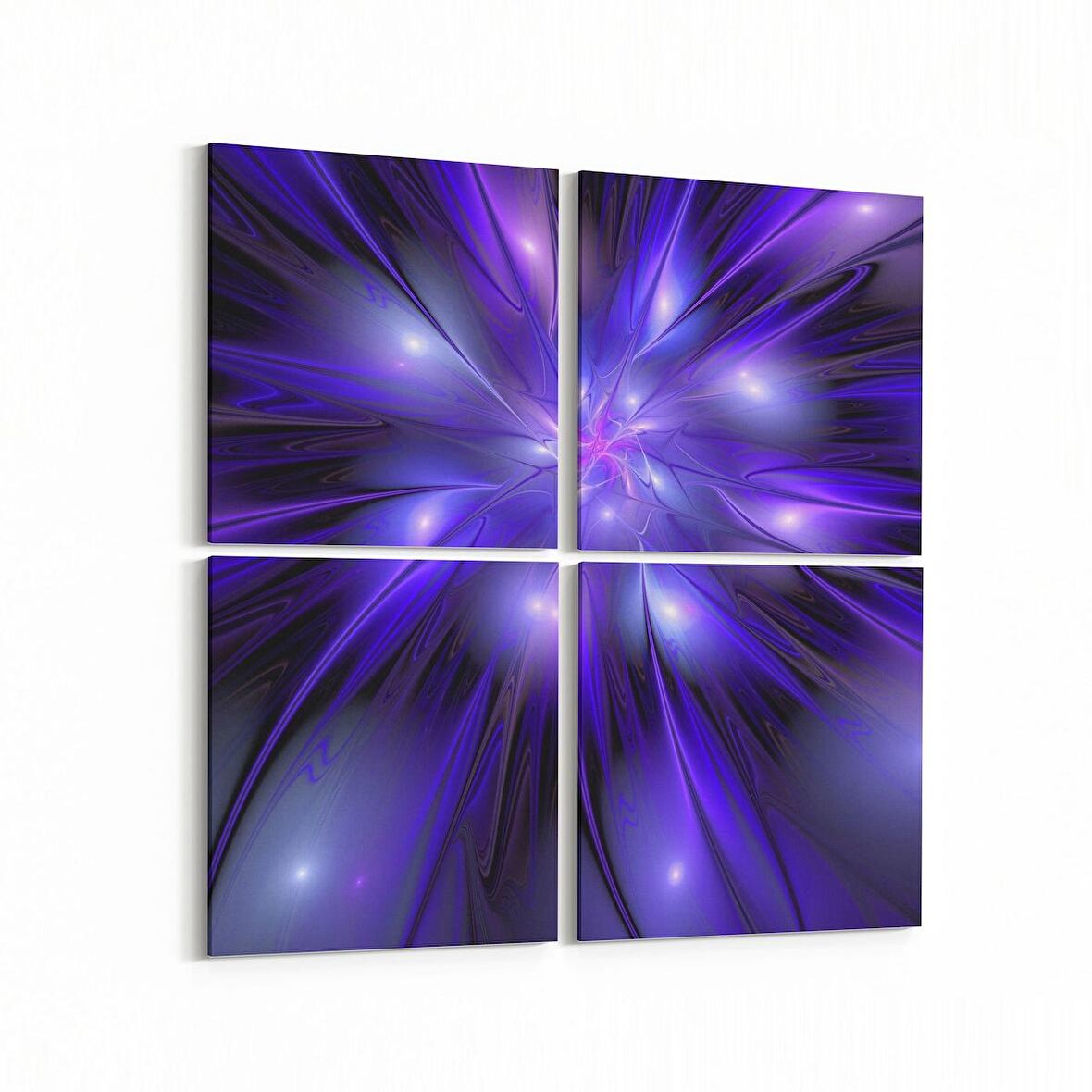 Olla 10371K4 Abstract Görsel Kare 4'lü Kanvas Tablo (Ölçü: 105X105)