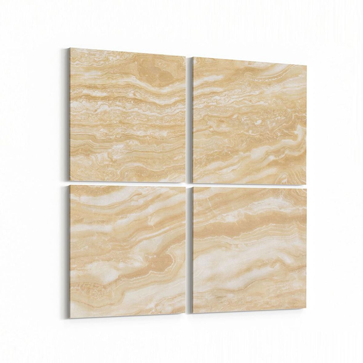 Olla 16645K4 Mermer Desen Görsel Kare 4'lü Kanvas Tablo (Ölçü: 125X125)