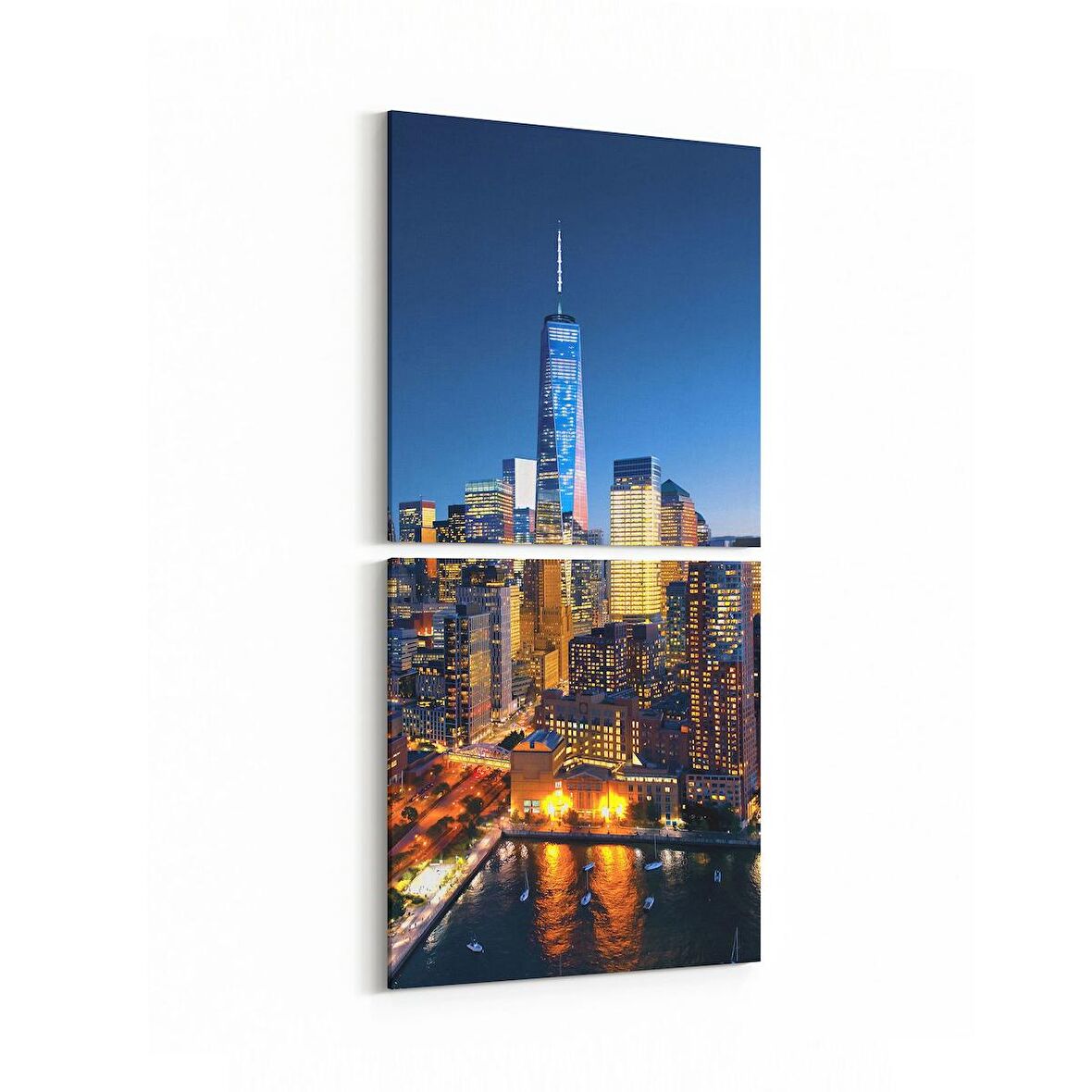 Olla 18338KD Yapı Görseli Kare 2'li Dikey Kanvas Tablo (Ölçü: 30X65)