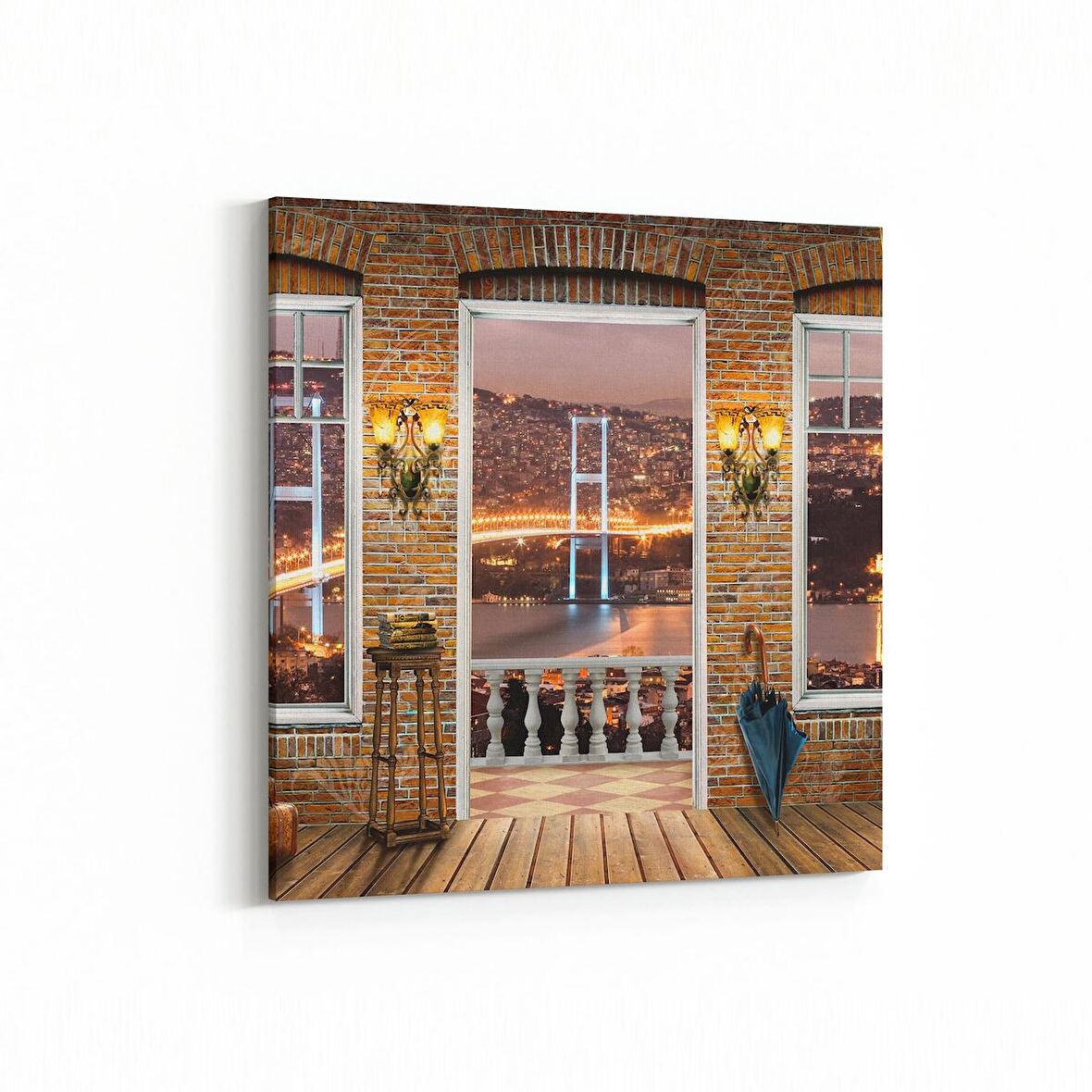 Olla 18010K4 Yapı Görseli Kare 4'lü Kanvas Tablo (Ölçü: 65X65)