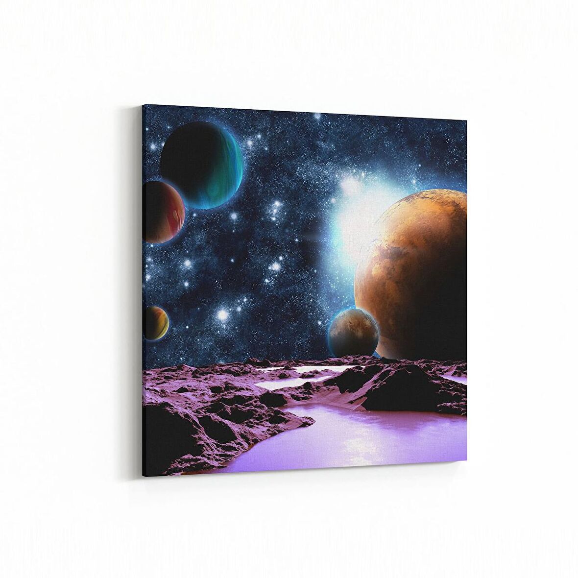 Olla 17698K Uzay Görseli Kare Kanvas Tablo (Ölçü: 100X100)