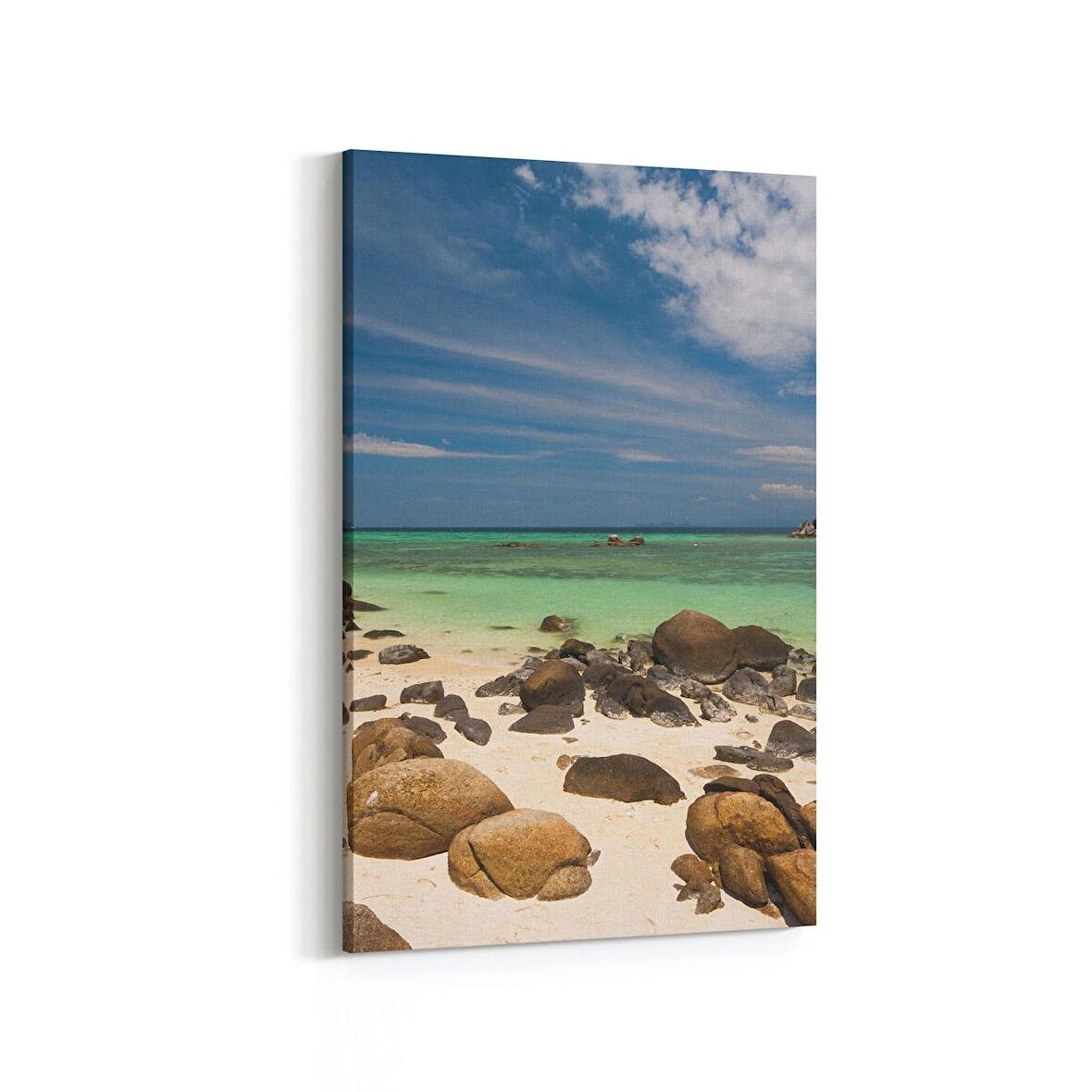 Olla 16611D Kumsal / Sahil Görseli Dikey Kanvas Tablo (Ölçü: 80X120)