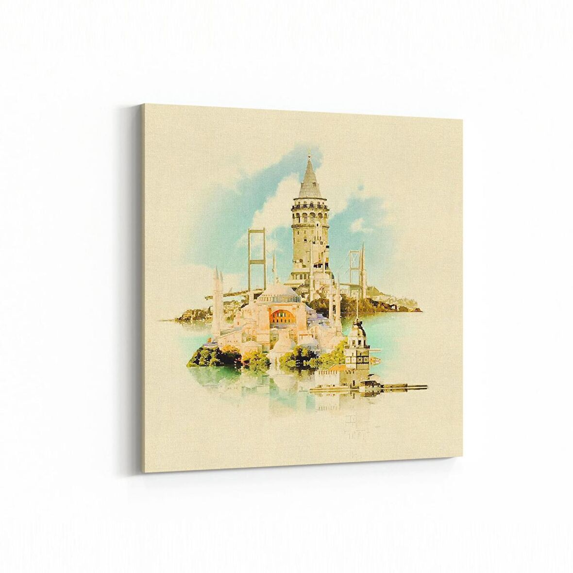Olla 18474K Yapı Görseli Kare Kanvas Tablo (Ölçü: 25X25)