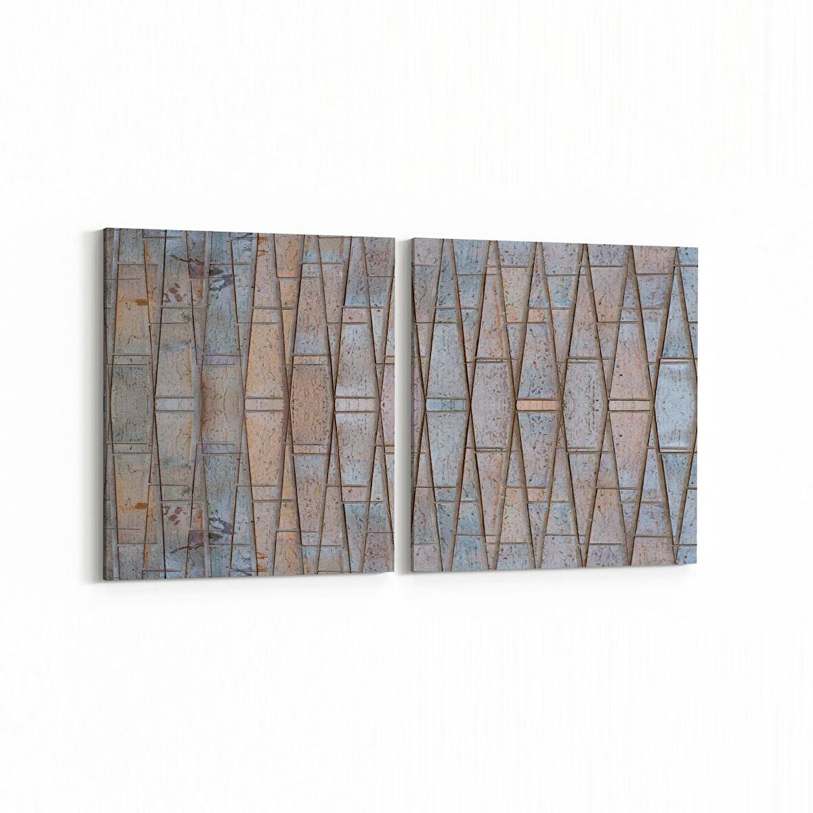 Olla 10360K2Y Abstract Görsel Kare 2'li Yatay Kanvas Tablo (Ölçü: 65X30)