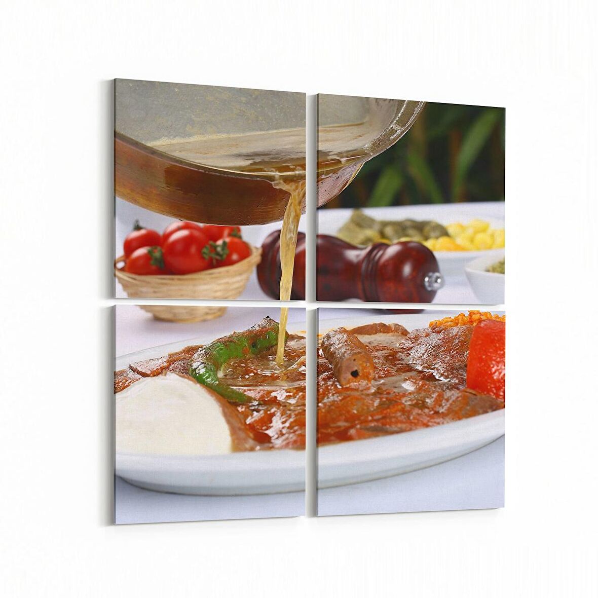 Olla 15057K4 Gıda Görseli Kare 4'lü Kanvas Tablo (Ölçü: 145X145)