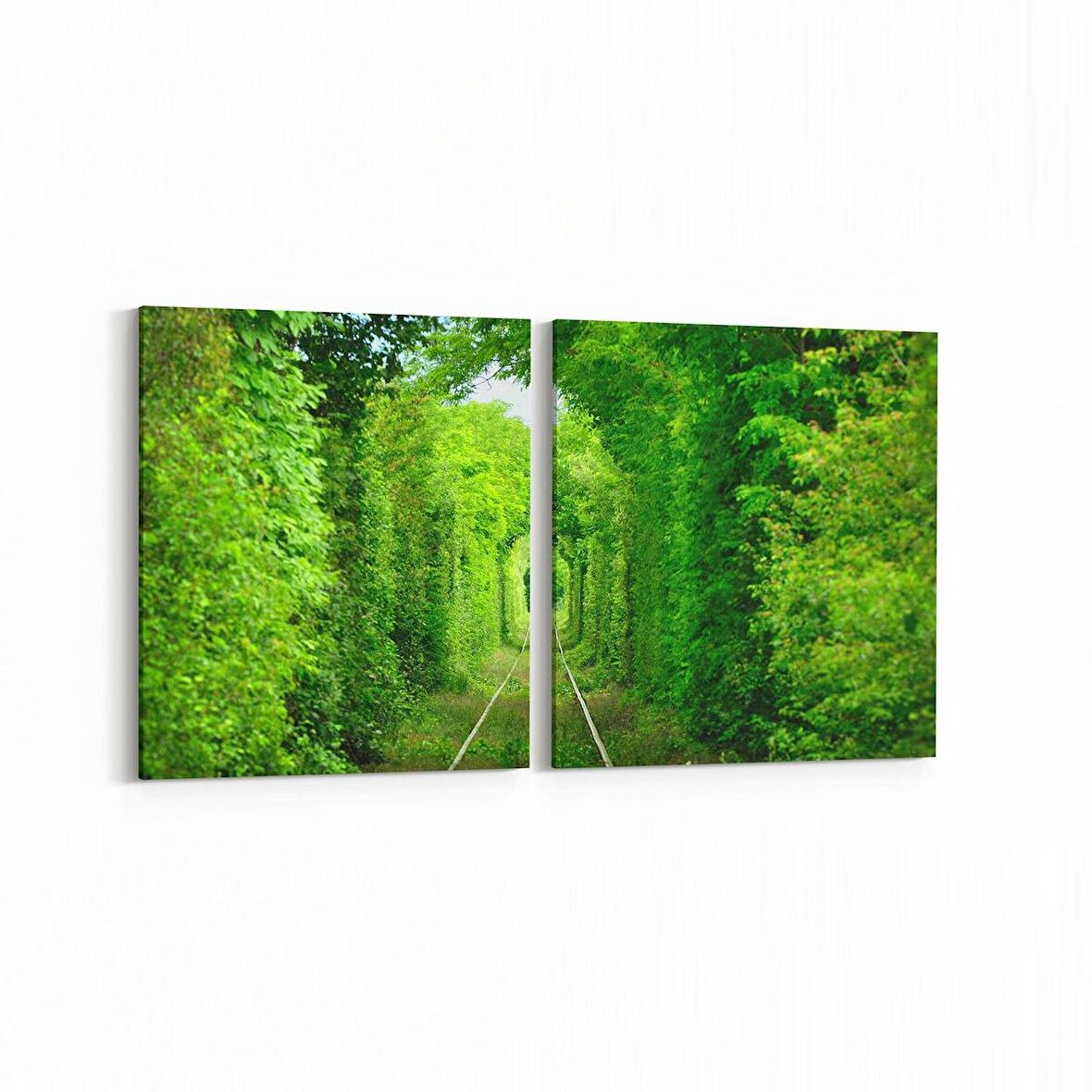 Olla 13454K2Y Doğa / Manzara Görseli Kare 2'li Yatay Kanvas Tablo (Ölçü: 125X60)