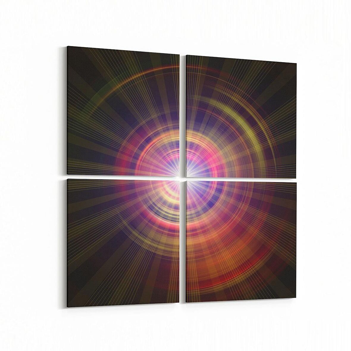 Olla 10379K4 Abstract Görsel Kare 4'lü Kanvas Tablo (Ölçü: 145X145)