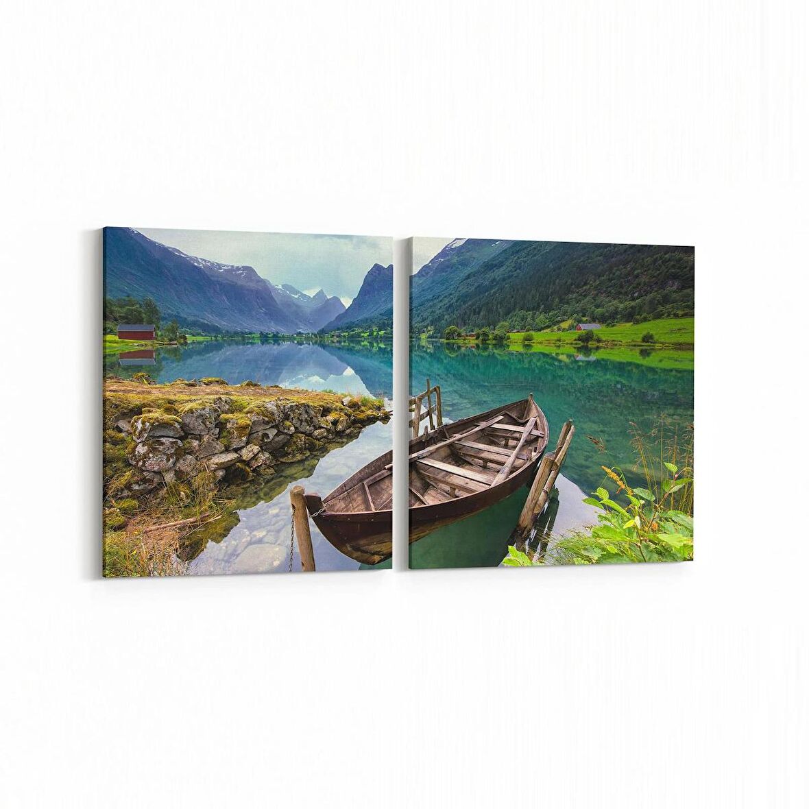 Olla 14291K2Y Doğa / Manzara Görseli Kare 2'li Yatay Kanvas Tablo (Ölçü: 85X40)