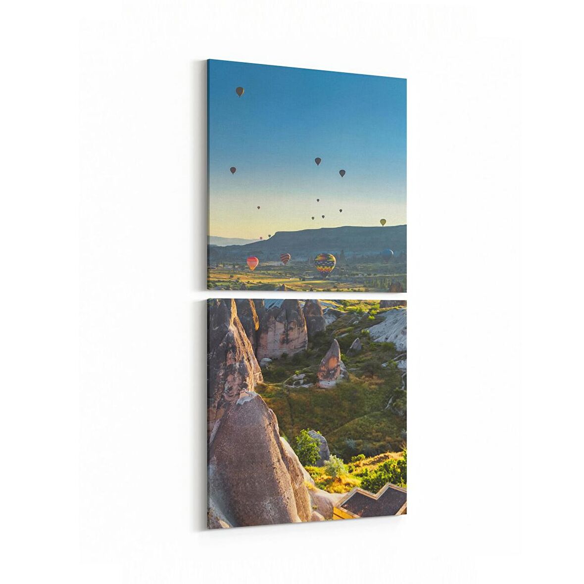 Olla 13947K2D Doğa / Manzara Görseli Kare 2'li Dikey Kanvas Tablo (Ölçü: 30X65)