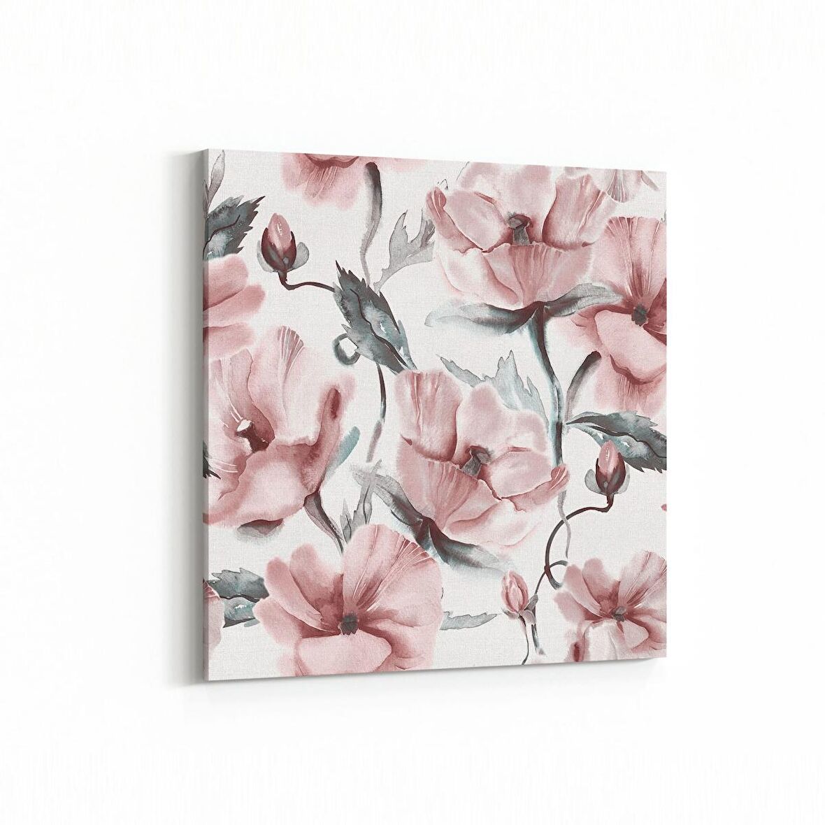 Olla 11596K Çiçek Görseli Kare Kanvas Tablo (Ölçü: 25X25)