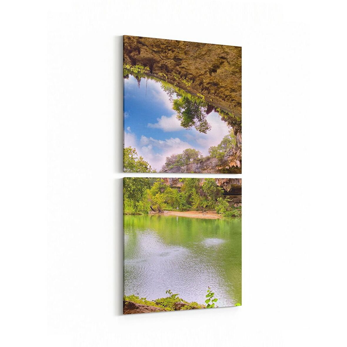 Olla 13791K2D Doğa / Manzara Görseli Kare 2'li Dikey Kanvas Tablo (Ölçü: 30X65)