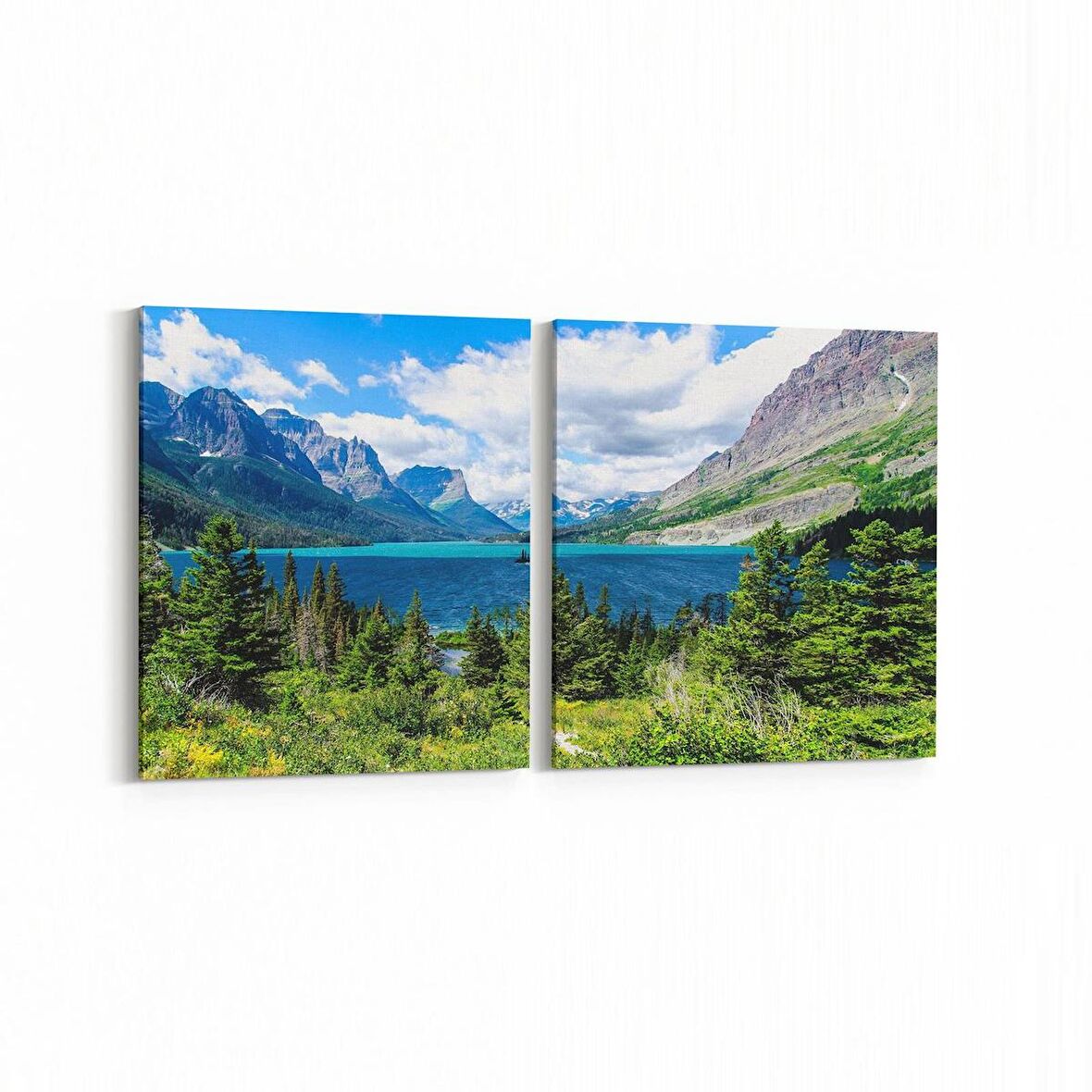 Olla 13484K2Y Doğa / Manzara Görseli Kare 2'li Yatay Kanvas Tablo (Ölçü: 105X50)