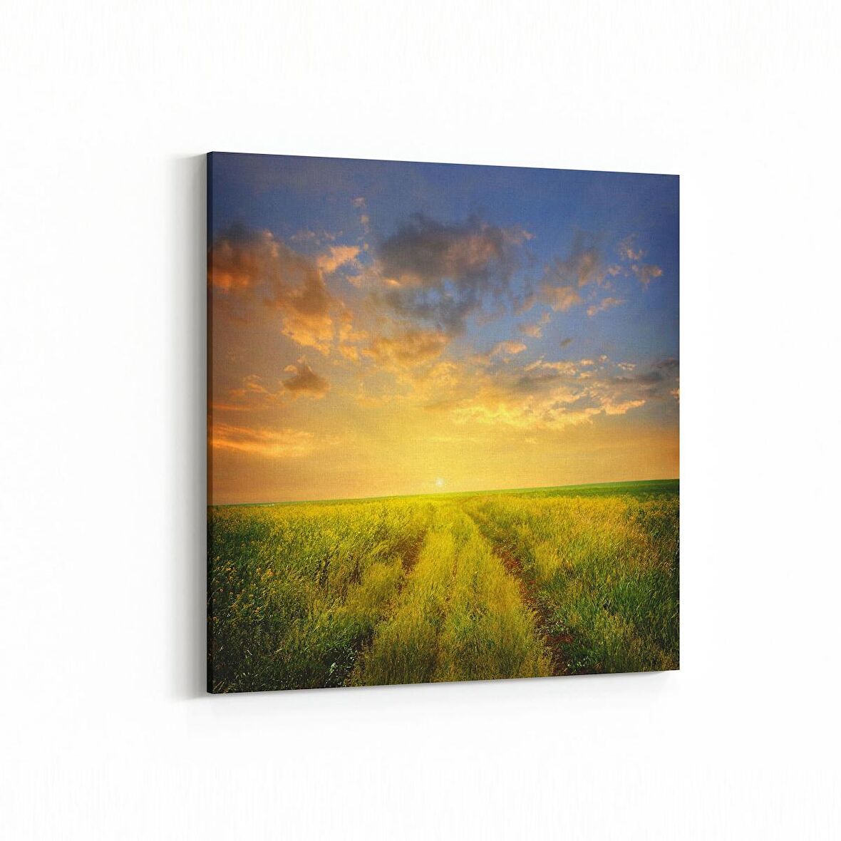 Olla 16060K Günbatımı Görseli Kare Kanvas Tablo (Ölçü: 30X30)