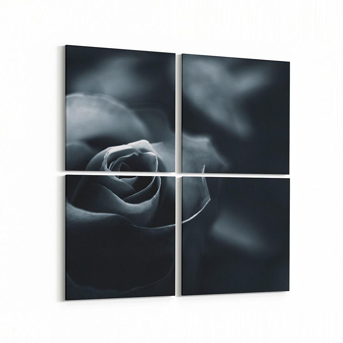 Olla 11577K4 Çiçek Görseli Kare 4'lü Kanvas Tablo (Ölçü: 145X145)