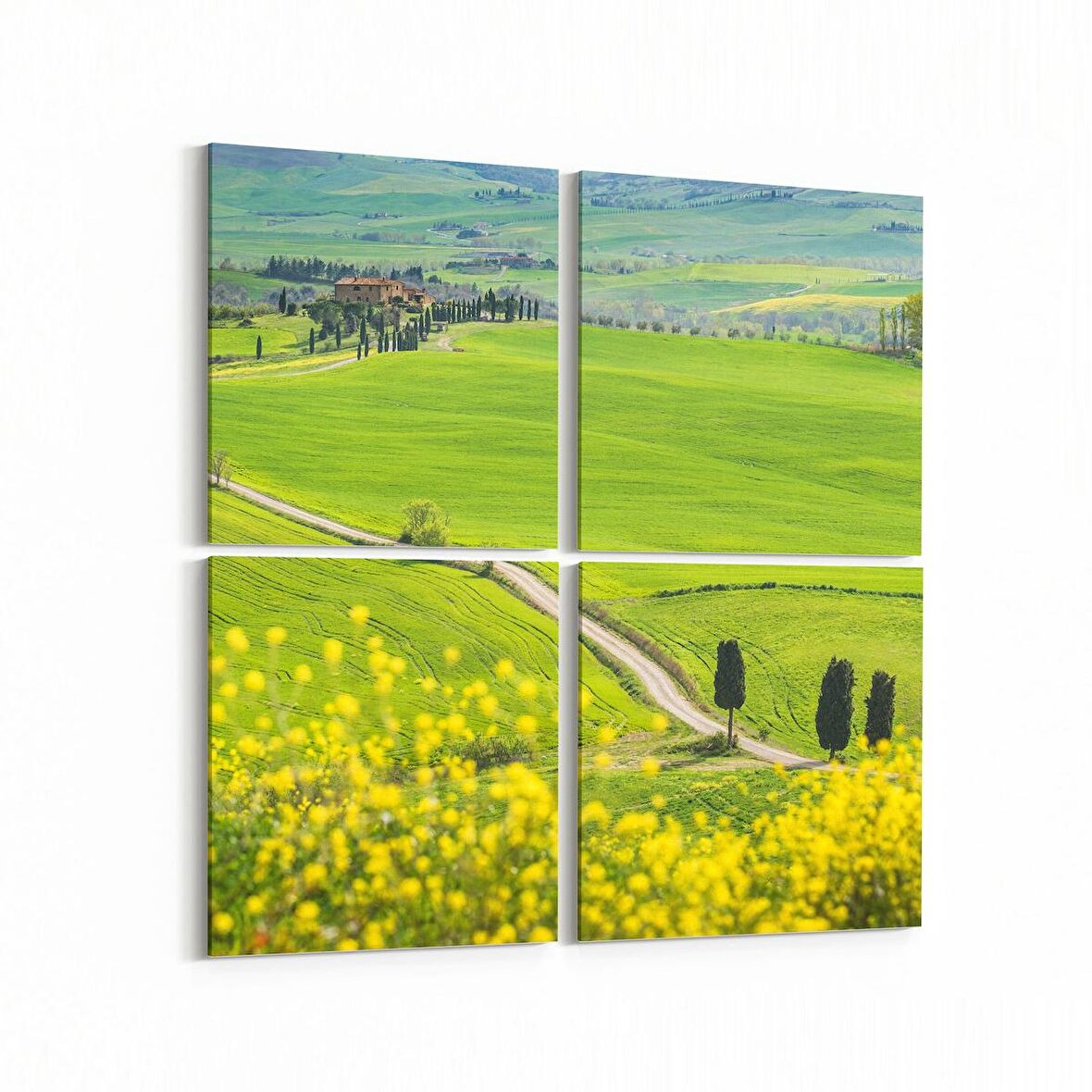 Olla 14007K4 Doğa / Manzara Görseli Kare 4'lü Kanvas Tablo (Ölçü: 145X145)