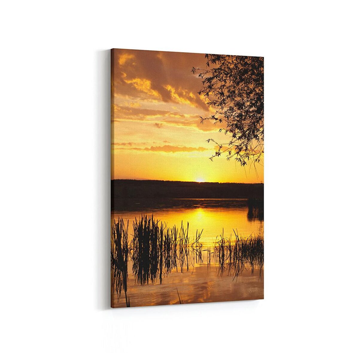 Olla 16104D Günbatımı Görseli Dikey Kanvas Tablo (Ölçü: 20X30)