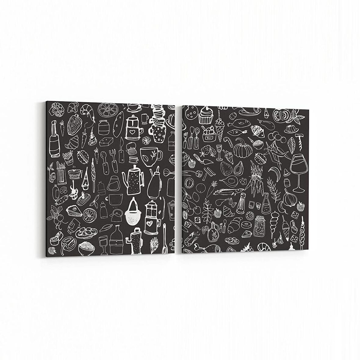 Olla 15262K2Y Gıda Görseli Kare 2'li Yatay Kanvas Tablo (Ölçü: 125X60)