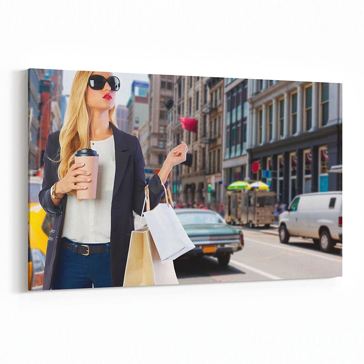 Olla 16889Y Model / Manken Görseli Yatay Kanvas Tablo (Ölçü: 45X30)