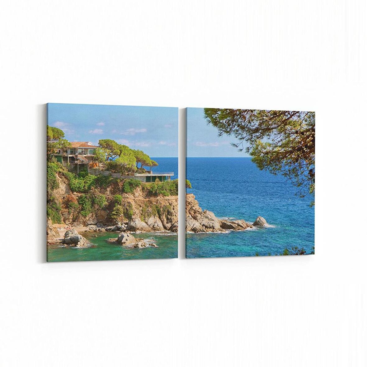 Olla 14176K2Y Doğa / Manzara Görseli Kare 2'li Yatay Kanvas Tablo (Ölçü: 125X60)