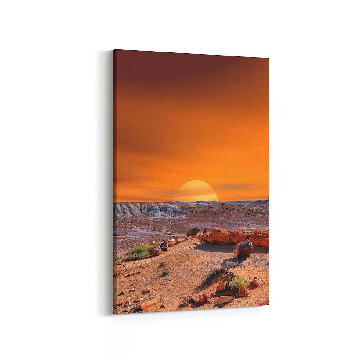 Olla 16004D Günbatımı Görseli Dikey Kanvas Tablo (Ölçü: 60X90)