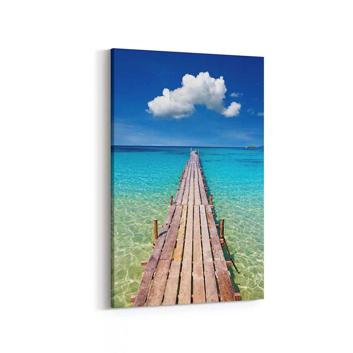 Olla 16514D Kumsal / Sahil Görseli Dikey Kanvas Tablo (Ölçü: 60X90)