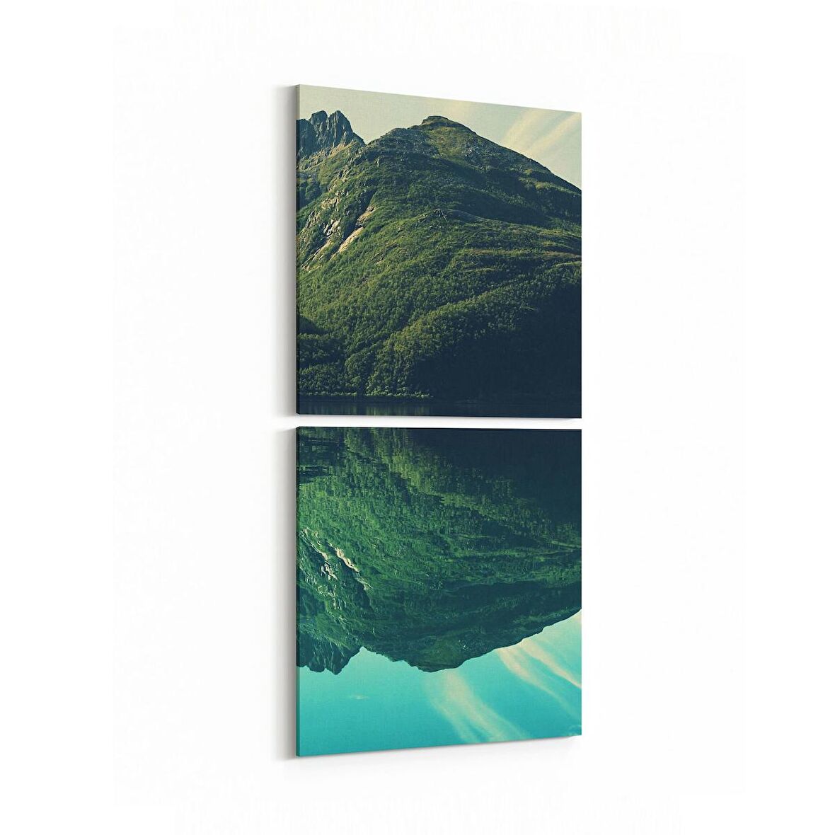 Olla 13762K2D Doğa / Manzara Görseli Kare 2'li Dikey Kanvas Tablo (Ölçü: 30X65)