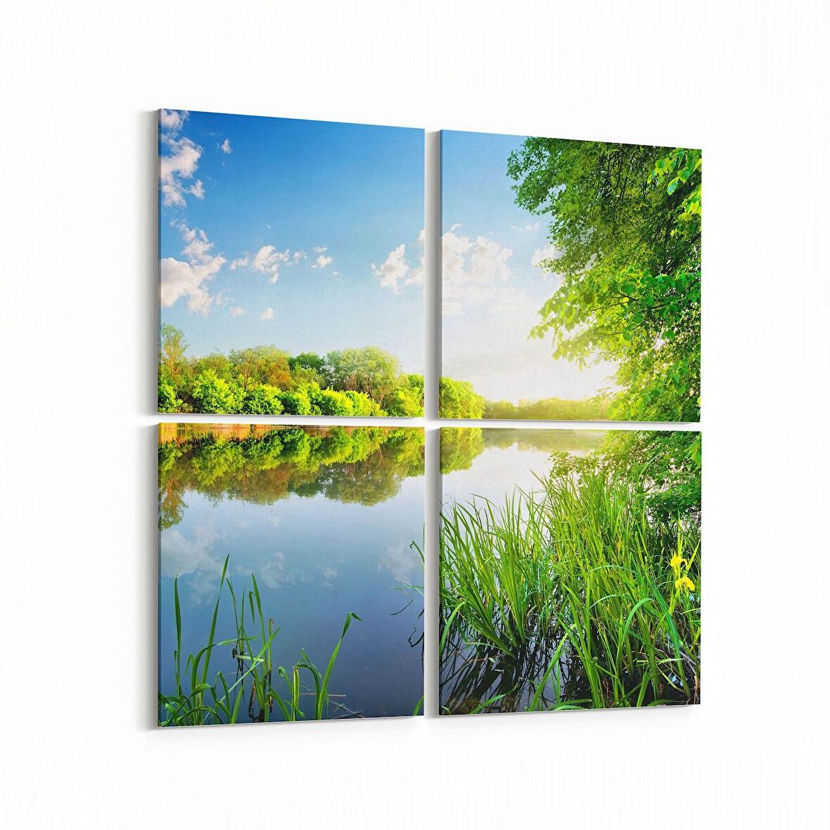 Olla 13844K4 Doğa / Manzara Görseli Kare 4'lü Kanvas Tablo (Ölçü: 65X65)