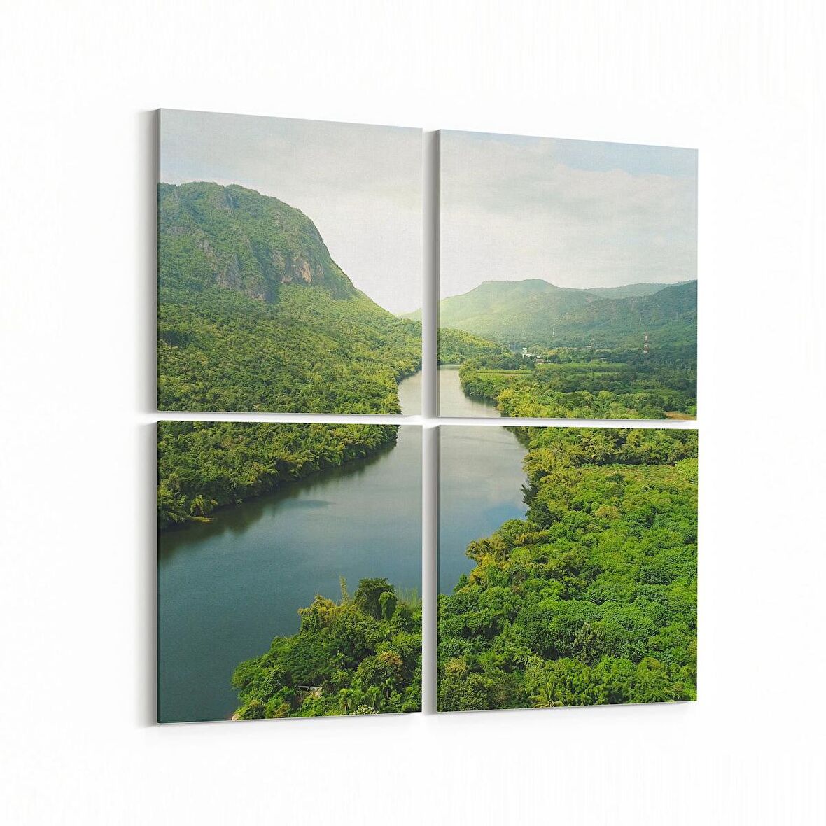 Olla 13158K4 Doğa / Manzara Görseli Kare 4'lü Kanvas Tablo (Ölçü: 145X145)