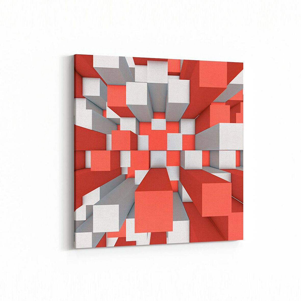 Olla 10028K Abstract 3 Boyut Görsel Kare Kanvas Tablo (Ölçü: 25X25)