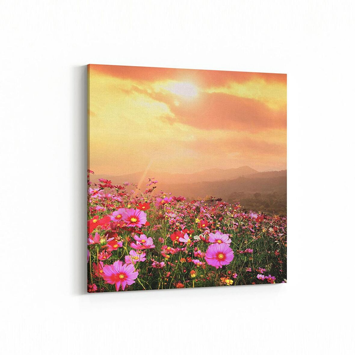 Olla 16009K Günbatımı Görseli Kare Kanvas Tablo (Ölçü: 25X25)