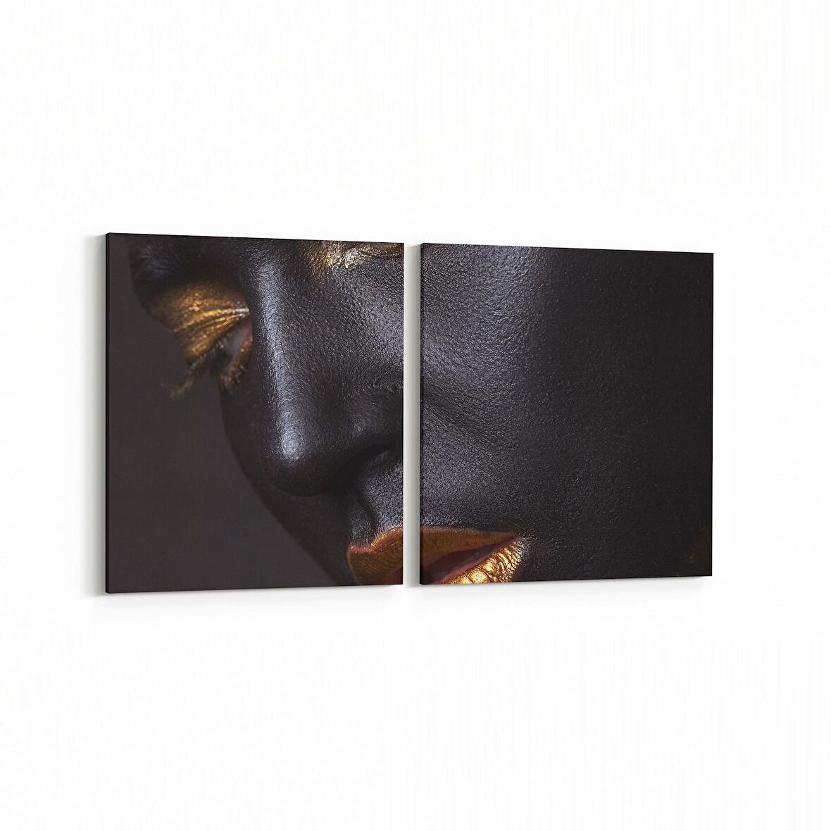 Olla 16762K2Y Model / Manken Görseli 2'li Yatay Kanvas Tablo (Ölçü: 145X70)