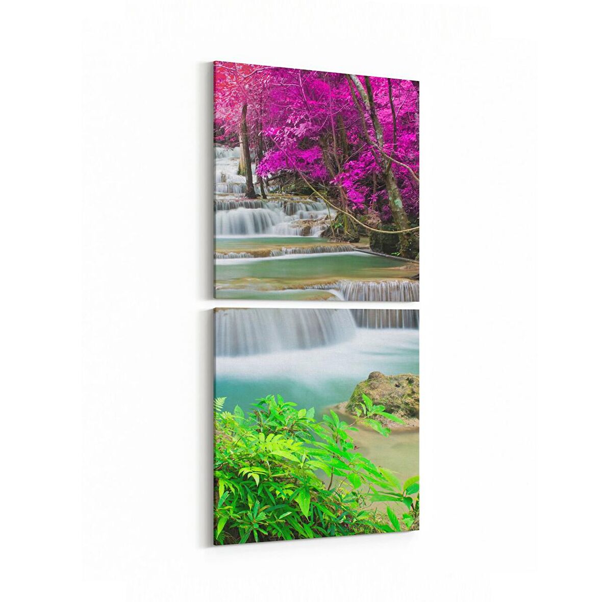 Olla 13750K2D Doğa / Manzara Görseli Kare 2'li Dikey Kanvas Tablo (Ölçü: 30X65)