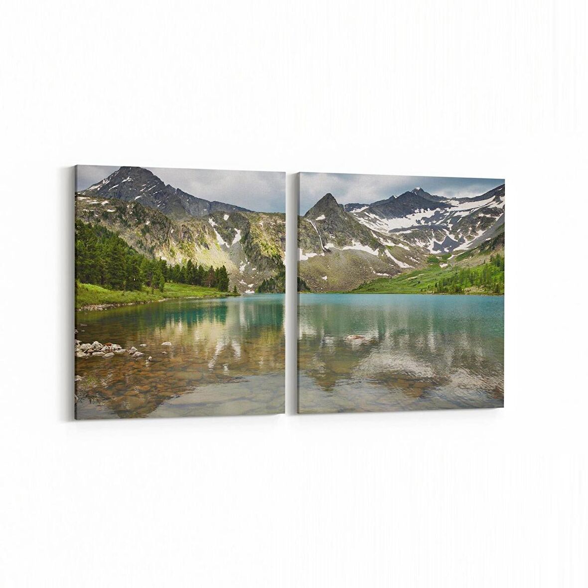 Olla 13566K2Y Doğa / Manzara Görseli Kare 2'li Yatay Kanvas Tablo (Ölçü: 105X50)