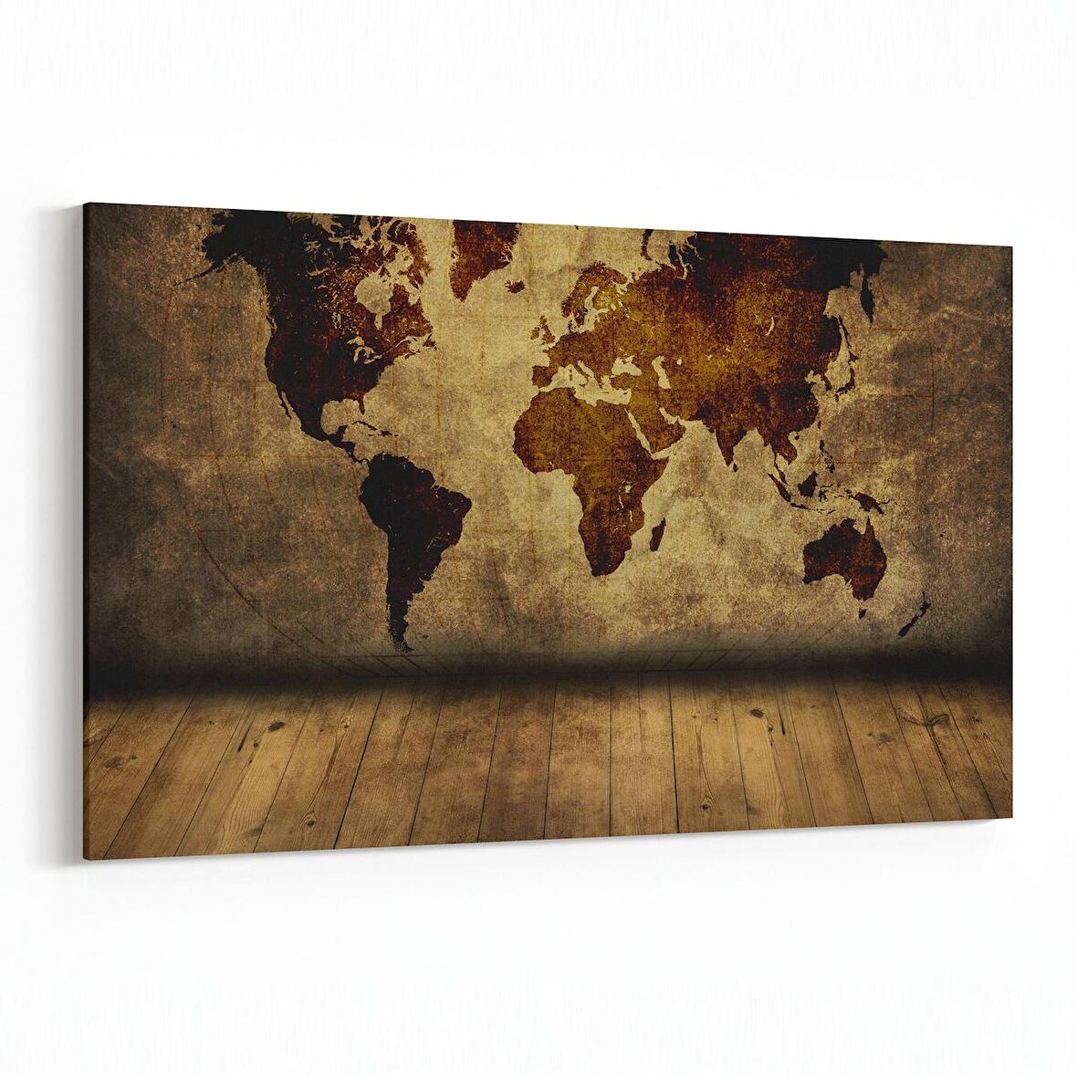 Olla 16147Y Harita Görseli Yatay Kanvas Tablo (Ölçü: 90X60)