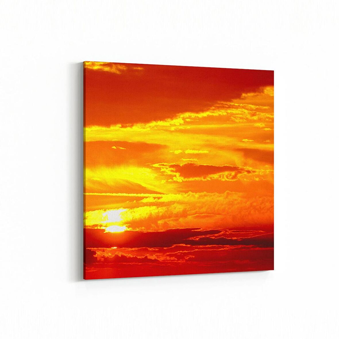 Olla 15915K Günbatımı Görseli Kare Kanvas Tablo (Ölçü: 30X30)