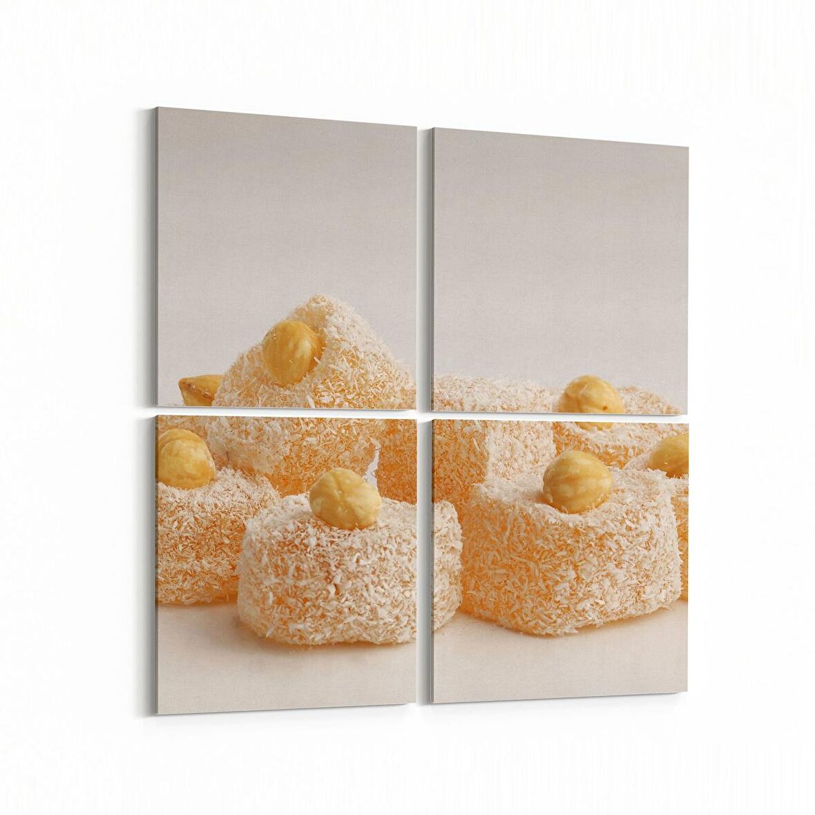 Olla 15257K4 Gıda Görseli Kare 4'lü Kanvas Tablo (Ölçü: 145X145)