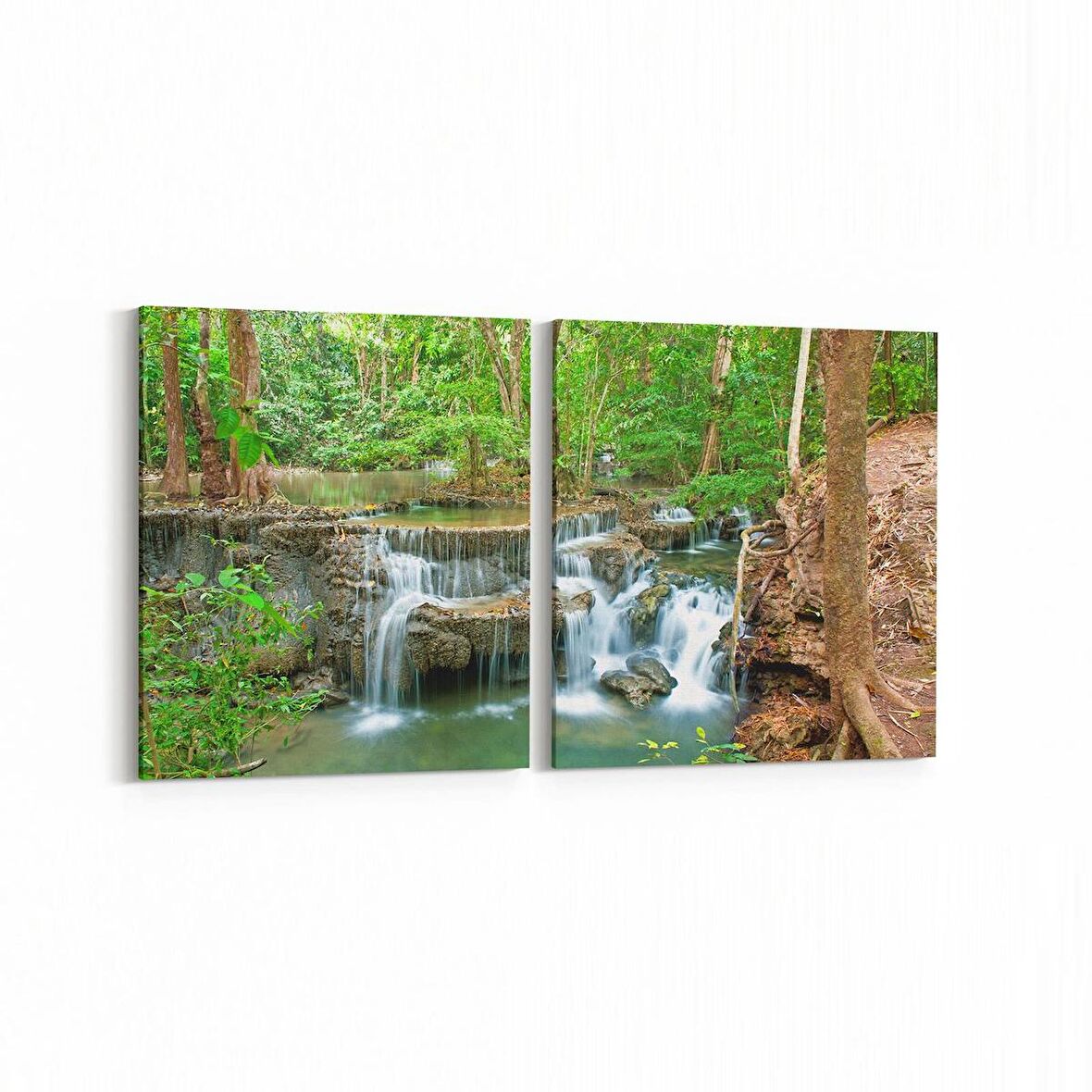 Olla 14468K2Y Doğa / Manzara Görseli Kare 2'li Yatay Kanvas Tablo (Ölçü: 125X60)