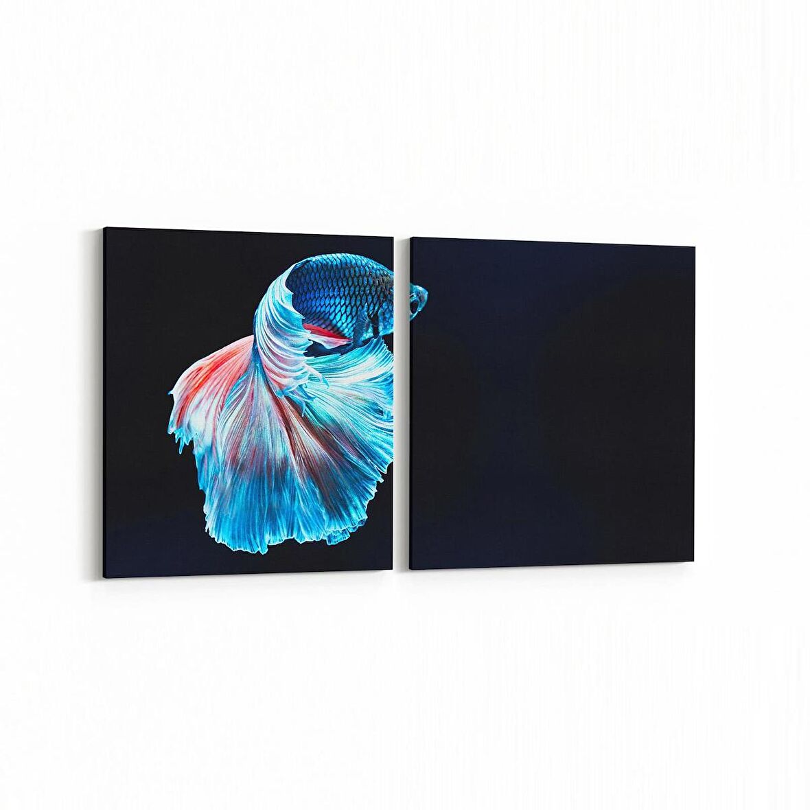 Olla 12668K2Y Hayvanlar Alemi Görseli Kare 2'li Yatay Kanvas Tablo (Ölçü: 145X70)