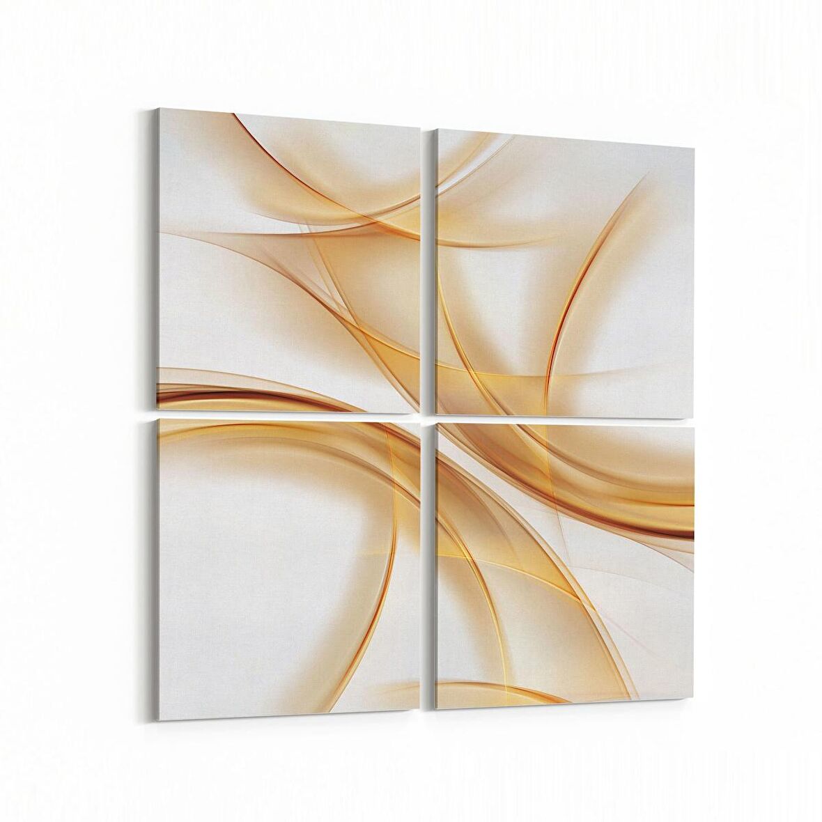 Olla 10072K4 Abstract Görsel Kare 4'lü Kanvas Tablo (Ölçü: 65X65)