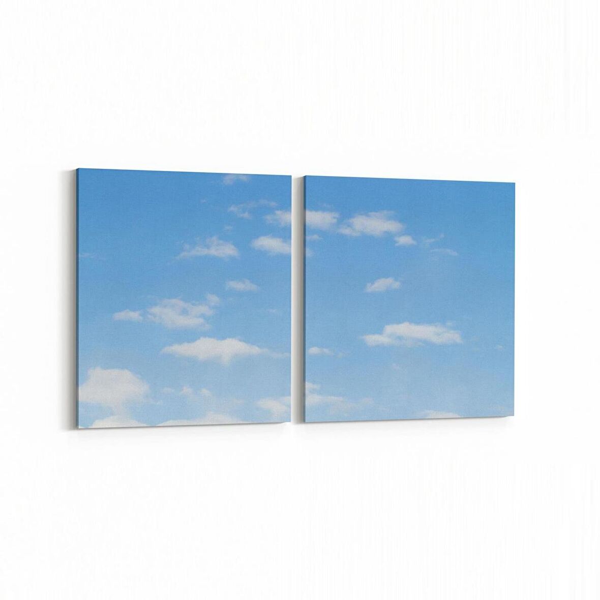 Olla 15598K2Y Gökyüzü Bulut Görseli Kare 2'li Yatay Kanvas Tablo (Ölçü: 65X30)