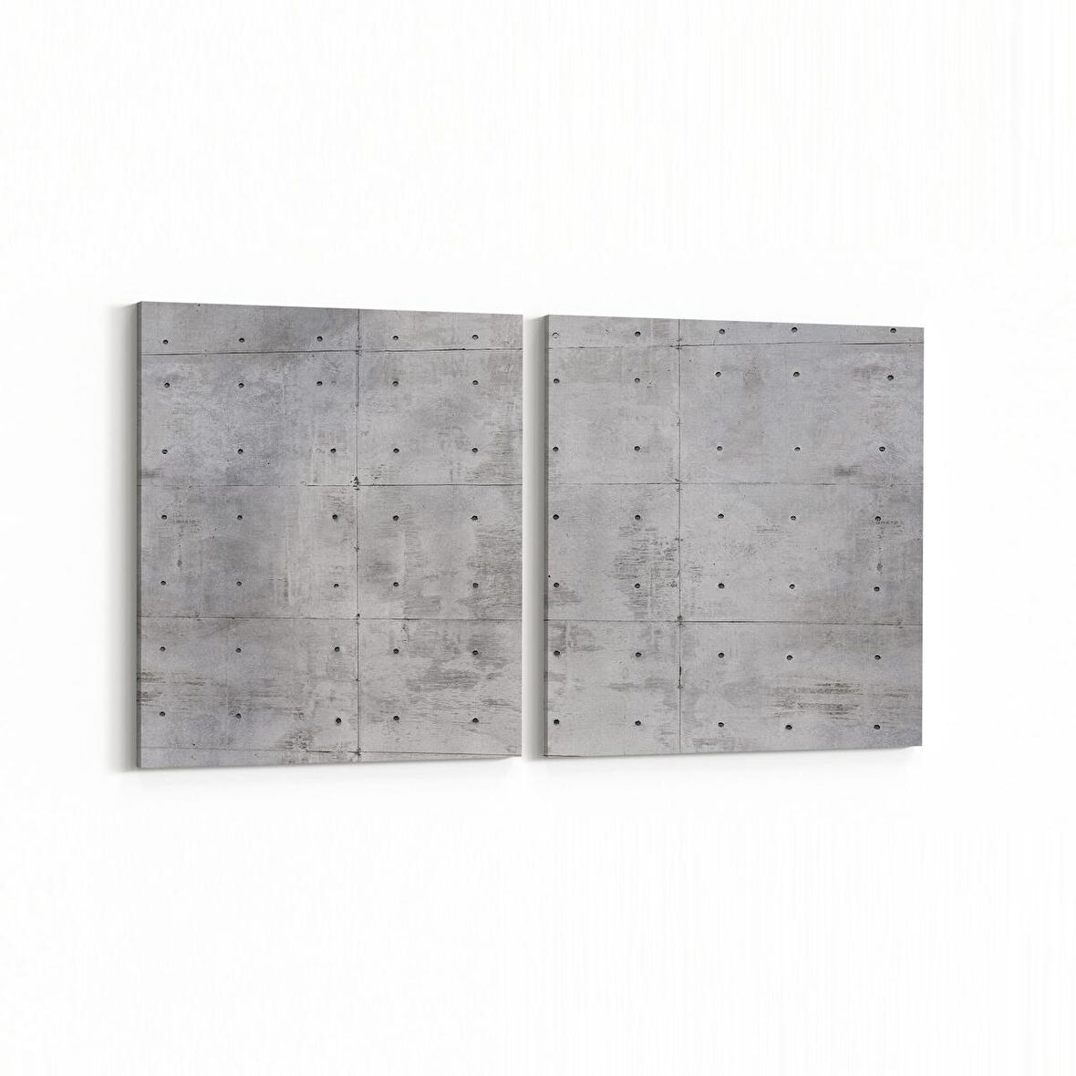 Olla 12438K2Y Beton Görseli Kare 2'li Yatay Kanvas Tablo (Ölçü: 125X60)