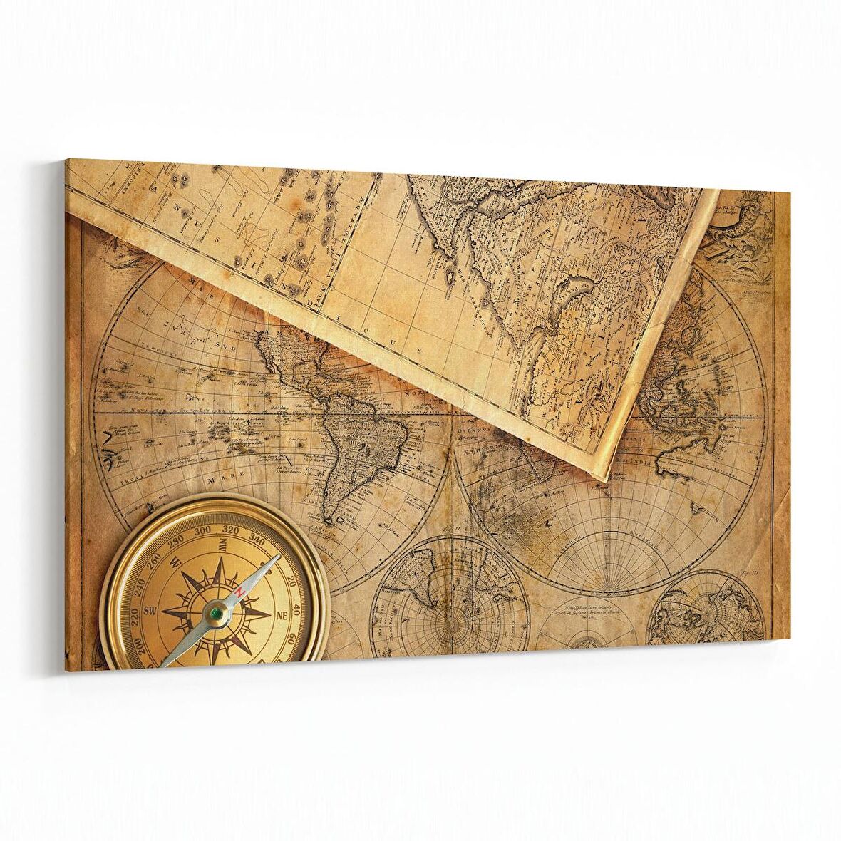 Olla 16216Y Harita Görseli Yatay Kanvas Tablo (Ölçü: 70X50)