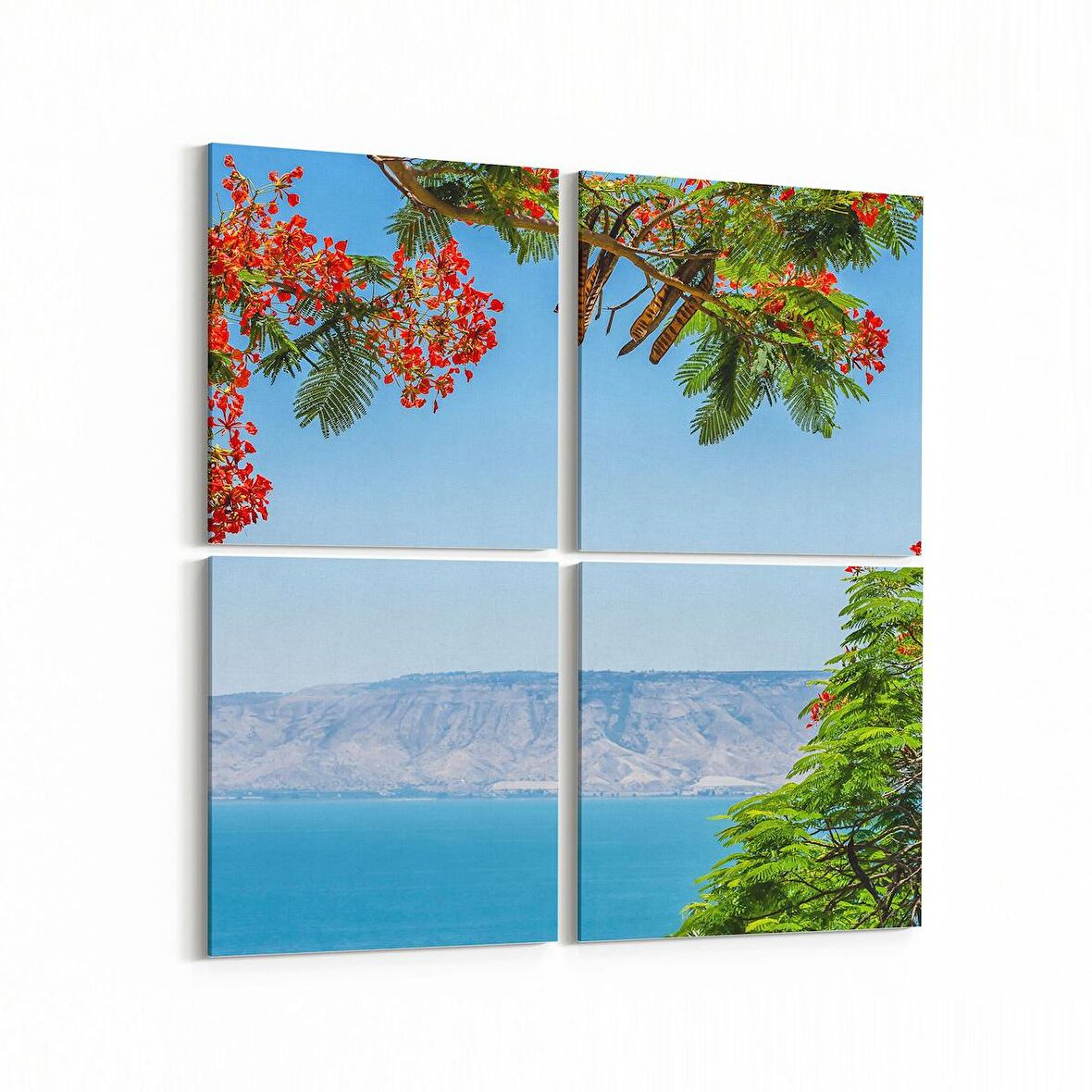 Olla 14450K4 Doğa / Manzara Görseli Kare 4'lü Kanvas Tablo (Ölçü: 145X145)