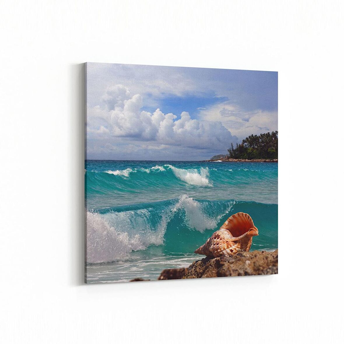 Olla 16585K Kumsal / Sahil Görseli Kare Kanvas Tablo (Ölçü: 30X30)