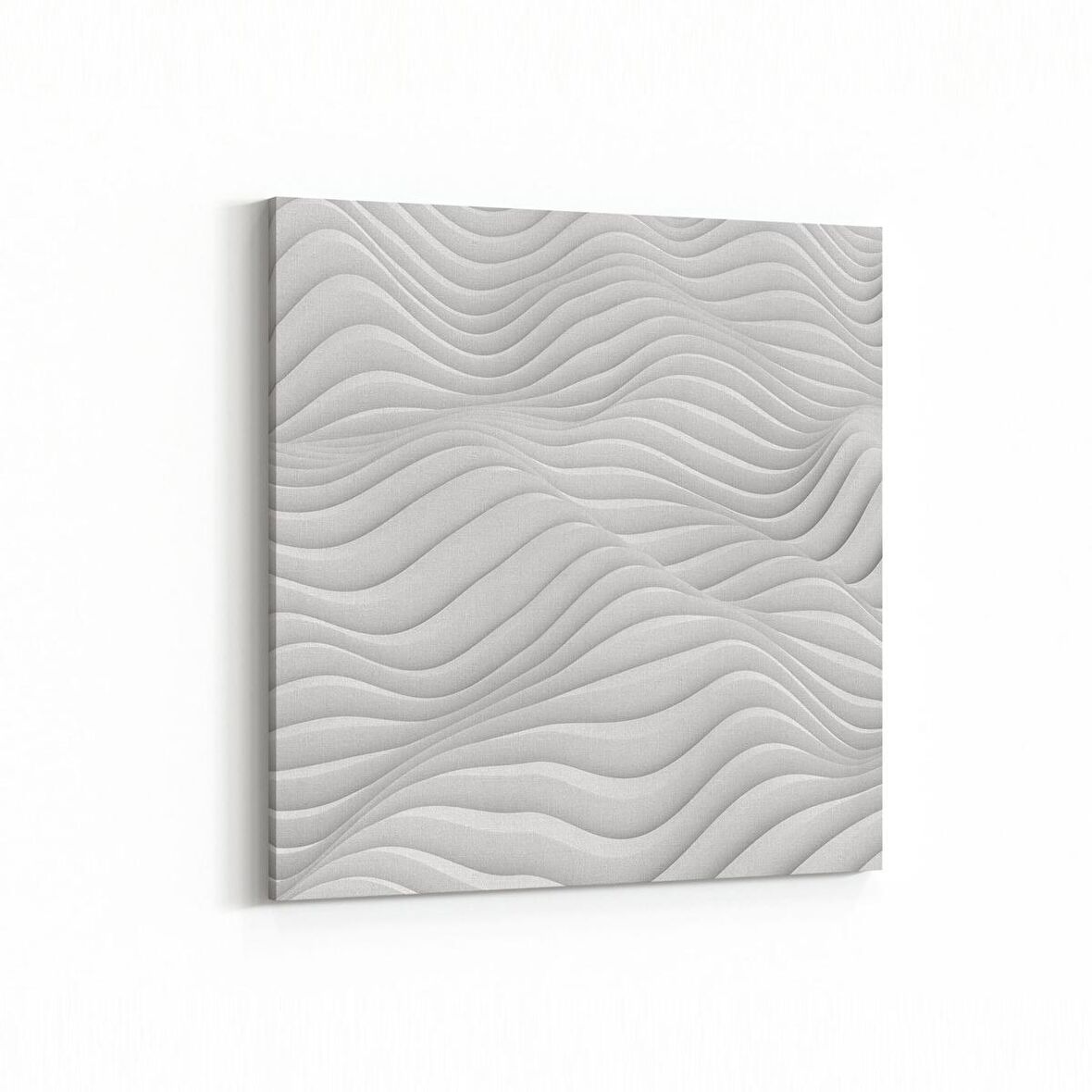 Olla 10463K Beyaz Kabartma Görseli Kare Kanvas Tablo (Ölçü: 25X25)