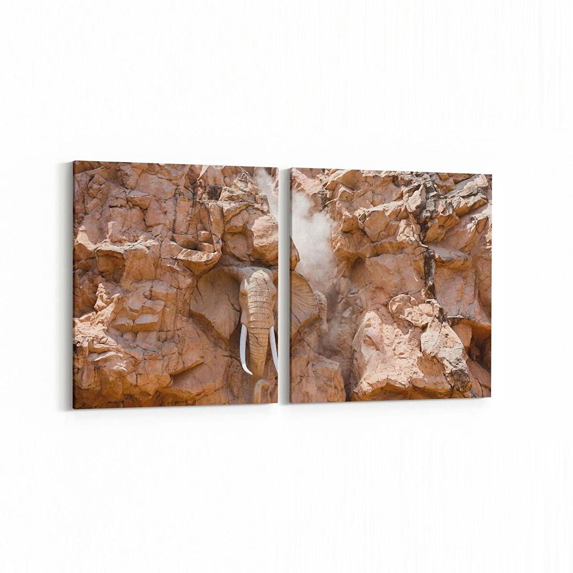 Olla 16261K2Y Heykel / Sanat Görseli Kare 2'li Yatay Kanvas Tablo (Ölçü: 145X70)