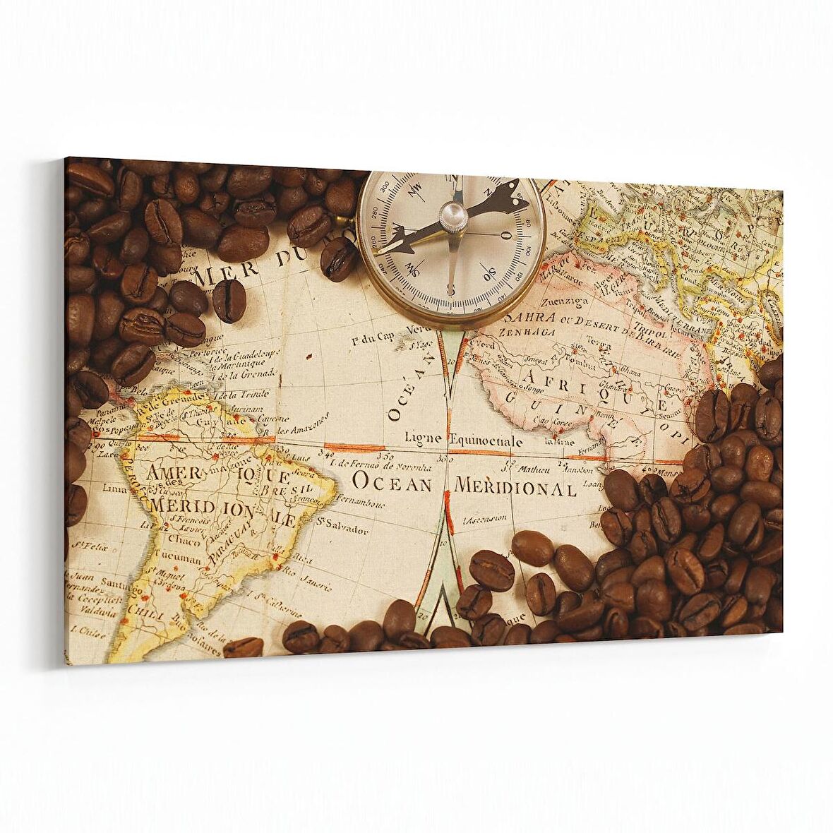 Olla 16205Y Harita Görseli Yatay Kanvas Tablo (Ölçü: 150X100)