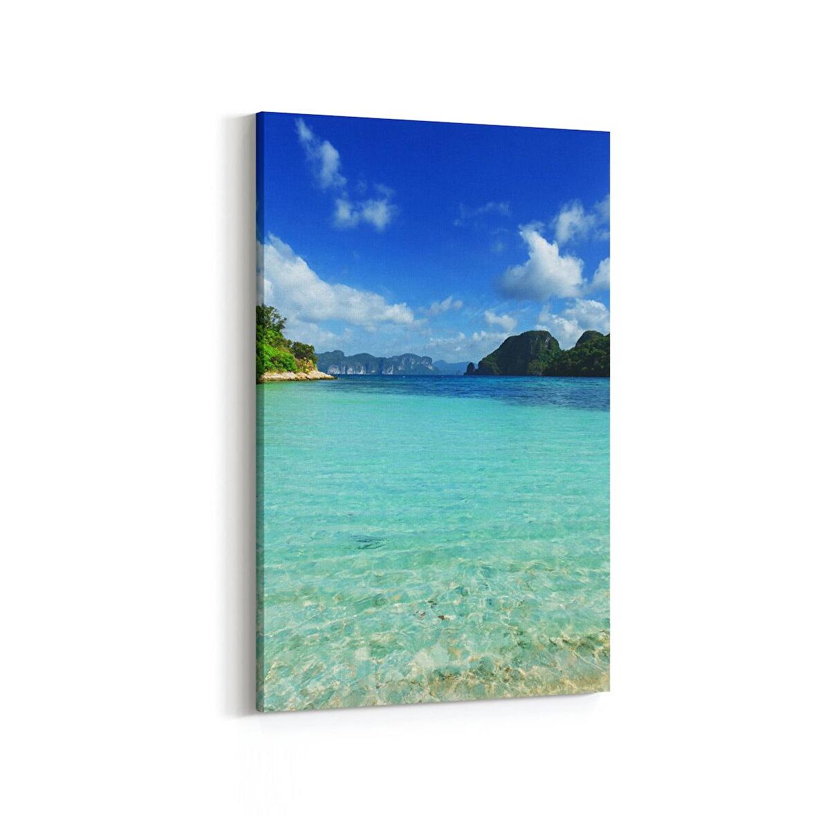 Olla 16594D Kumsal / Sahil Görseli Dikey Kanvas Tablo (Ölçü: 60X90)