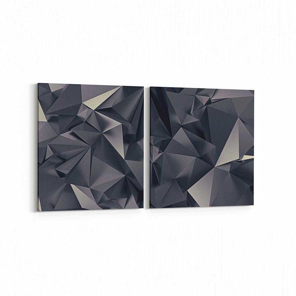 Olla 10073K2Y Abstract Görsel Kare 2'li Yatay Kanvas Tablo (Ölçü: 125X60)