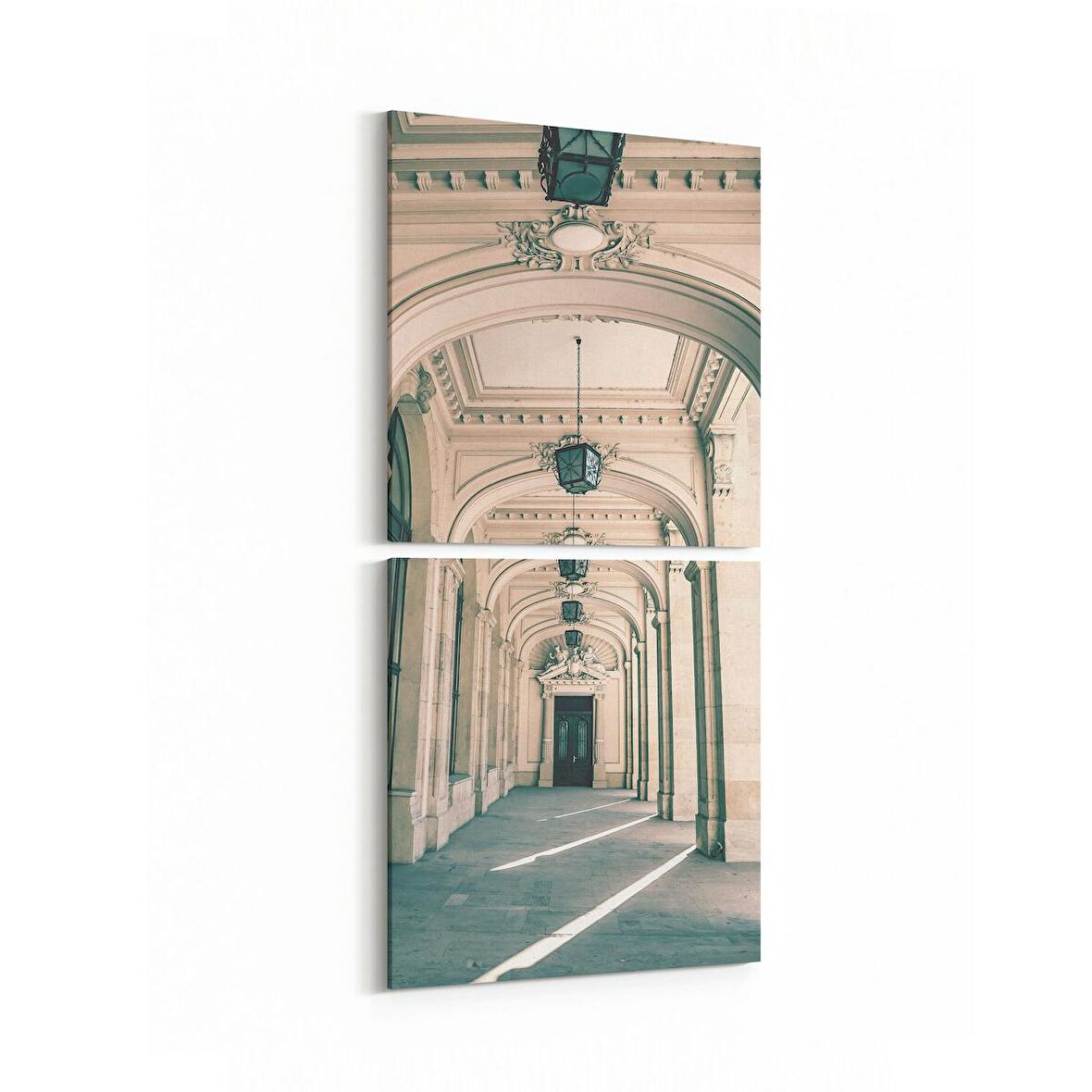 Olla 18373KD Yapı Görseli Kare 2'li Dikey Kanvas Tablo (Ölçü: 30X65)